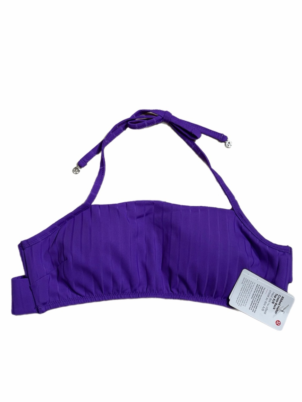 NWT Lululemon Ribbed Halter Cross-Back Swim Top *A/B Cups (Atomic Purple) Size 6
